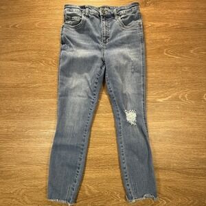 KUT From The Kloth Connie High Rise Fab Ab Crop Jeans Women 2 Distressed